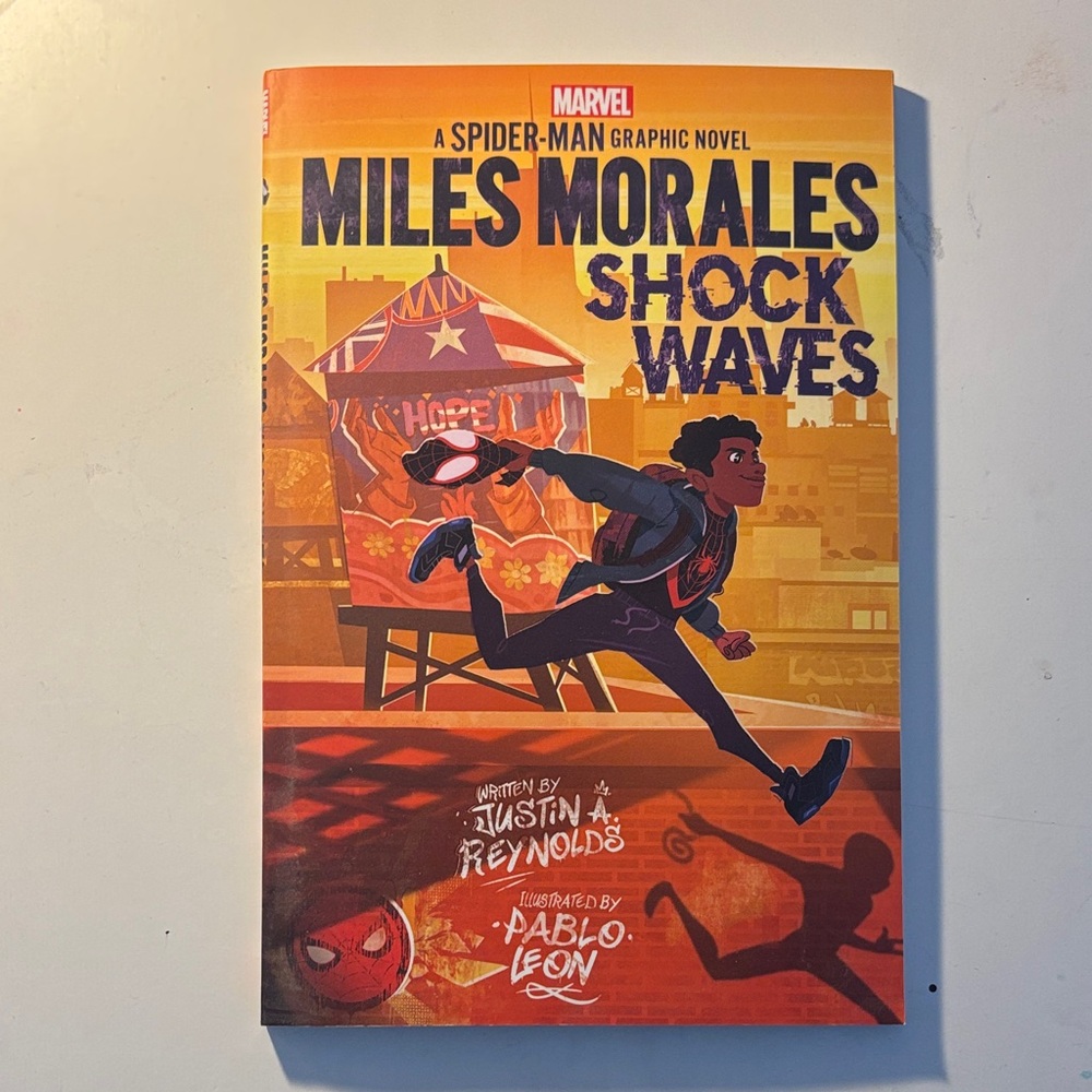 Marvel Miles Morales Shock Waves Graphic Novel - Orange and Black Cover